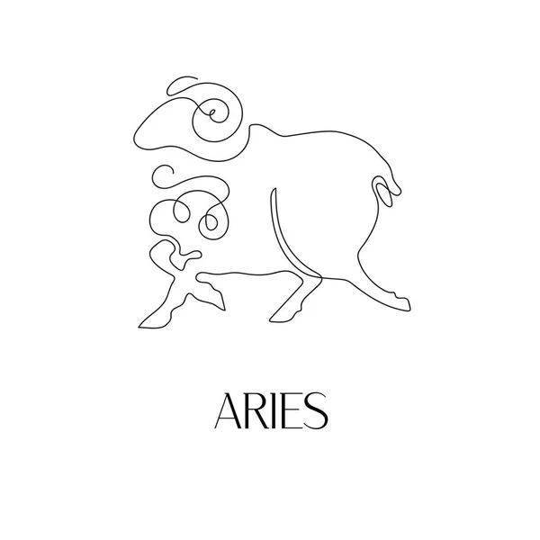 Znamení Zodiac Aries. Jedna řada. Vektorová ilustrace ve stylu minimalismu — Stockový vektor