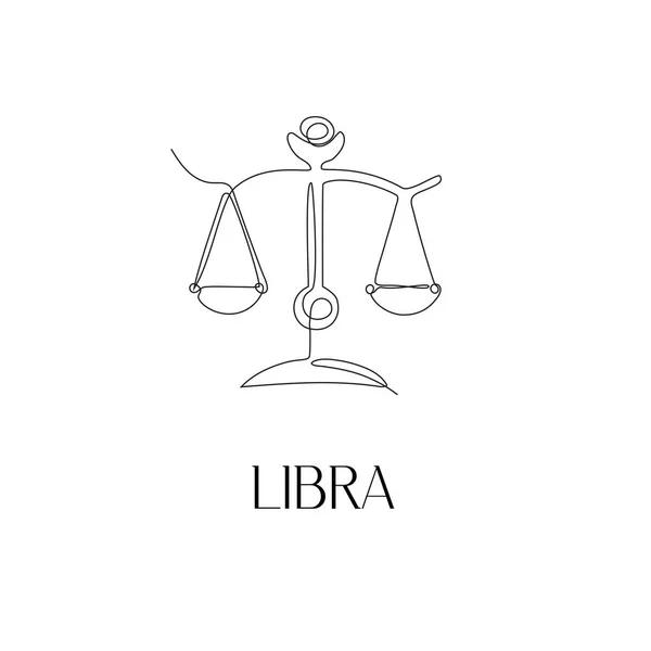 Constelación del Zodíaco Libra. Una línea. Ilustración vectorial en el estilo del minimalismo. — Vector de stock