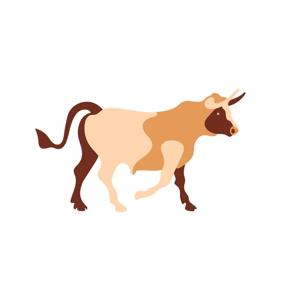 Imagen vectorial de un toro. Segmentos multicolores. Ilustración agrícola. — Vector de stock