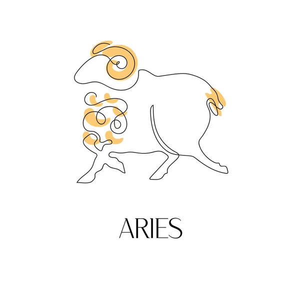 Znamení Zodiac Aries. Jedna řada. Vektorová ilustrace ve stylu minimalismu — Stockový vektor