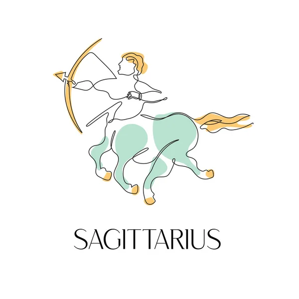 Segno zodiacale Sagittario. Una sola battuta. Illustrazione vettoriale nello stile del minimalismo. — Vettoriale Stock