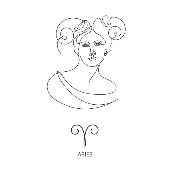 Aries signo do zodíaco. O símbolo do horóscopo astrológico. — Vetor de Stock