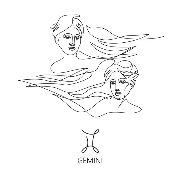 星座ジェミニ。占星術の星占いのシンボル. — ストックベクタ