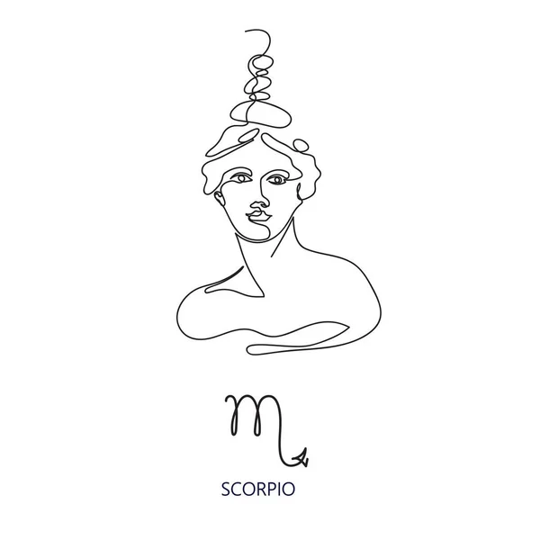 Segno zodiacale Scorpione. Il simbolo dell'oroscopo astrologico. — Vettoriale Stock