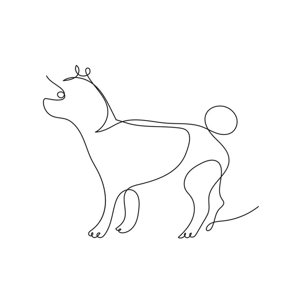 Chihuahua.. Pes je nakreslen v jedné linii. Minimalistická grafika. — Stockový vektor