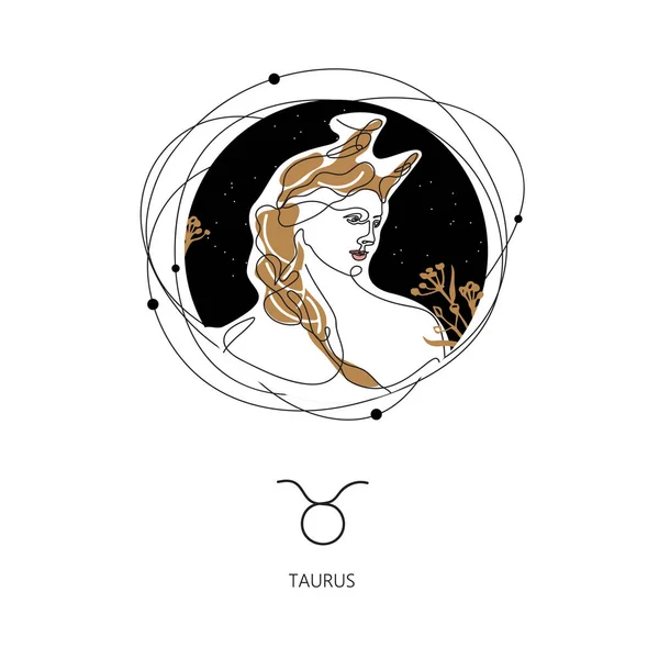 Taurus Zodiac znamení. Symbol astrologického horoskopu. — Stockový vektor