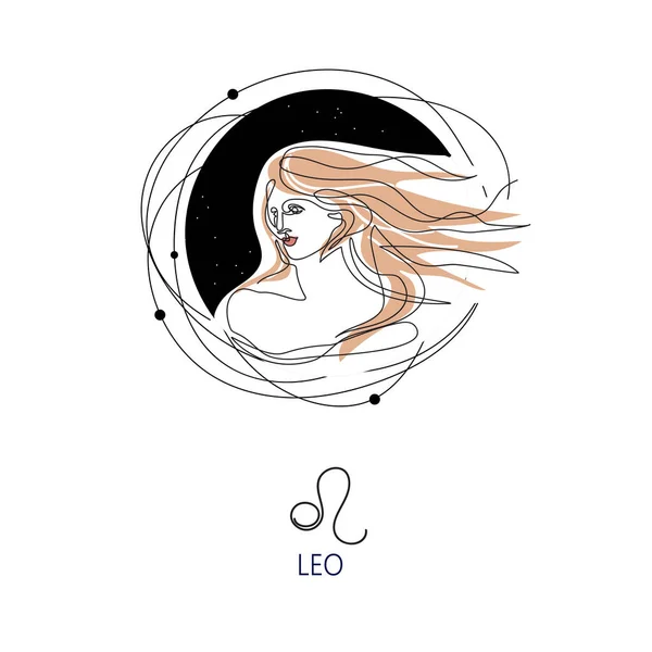 Zodiac sign Leo. The symbol of the astrological horoscope. — Stock Vector