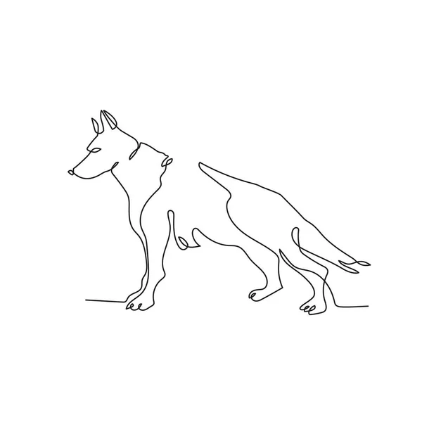 Shepherd. El perro está dibujado en una línea. Gráficos minimalistas. — Vector de stock