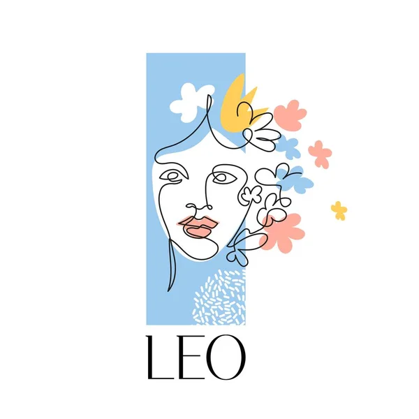 Signe du zodiaque Léo. Le symbole de l'horoscope astrologique. Illustration vectorielle. — Image vectorielle