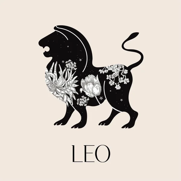 Zodiac sign Leo. The symbol of the astrological horoscope. — Stock Vector
