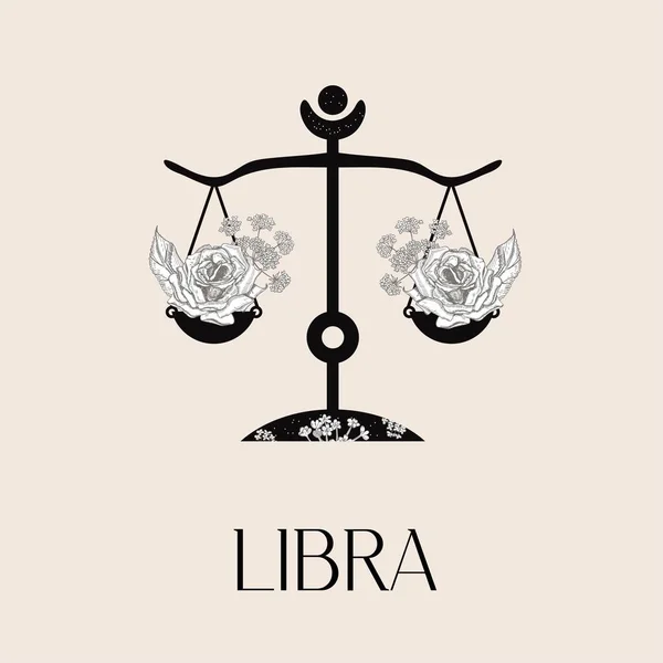 Signo del zodíaco Libra. El símbolo del horóscopo astrológico. — Vector de stock