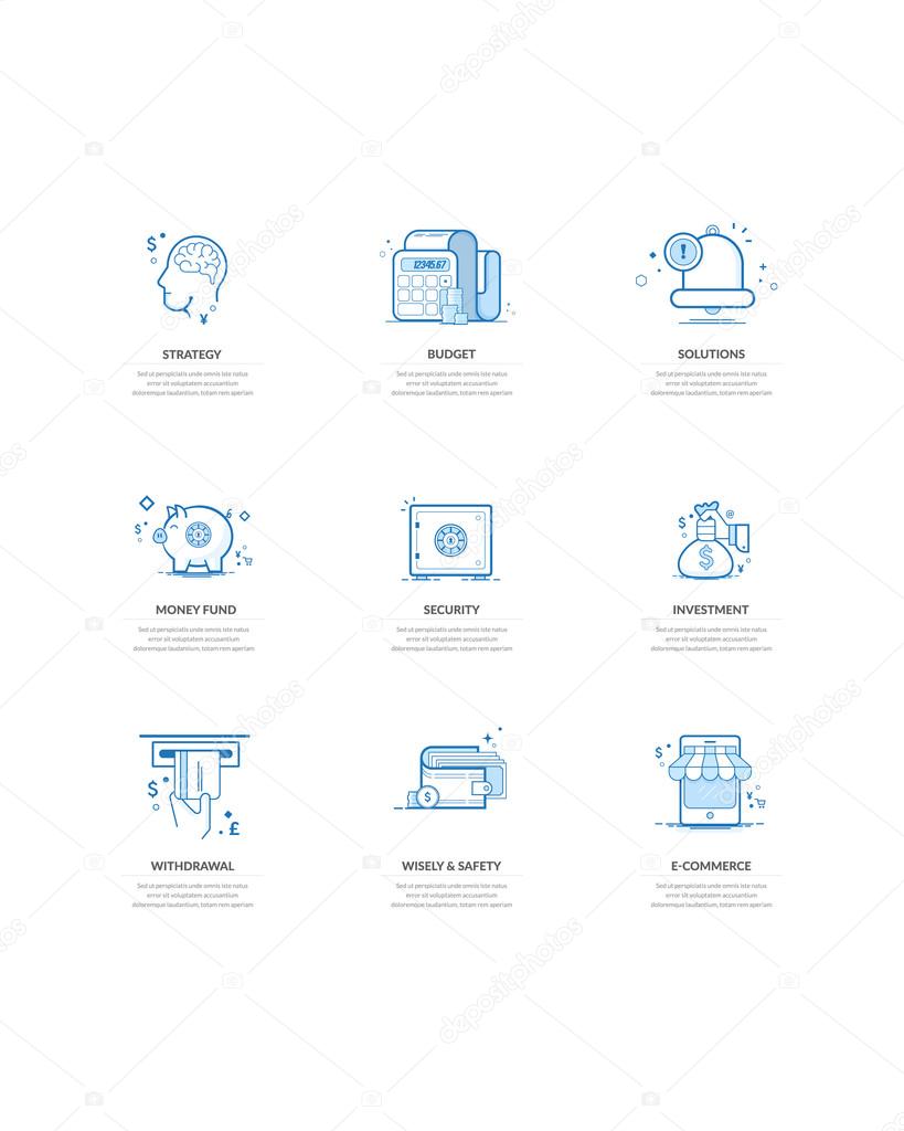 Concept icons for personal or company portfolio