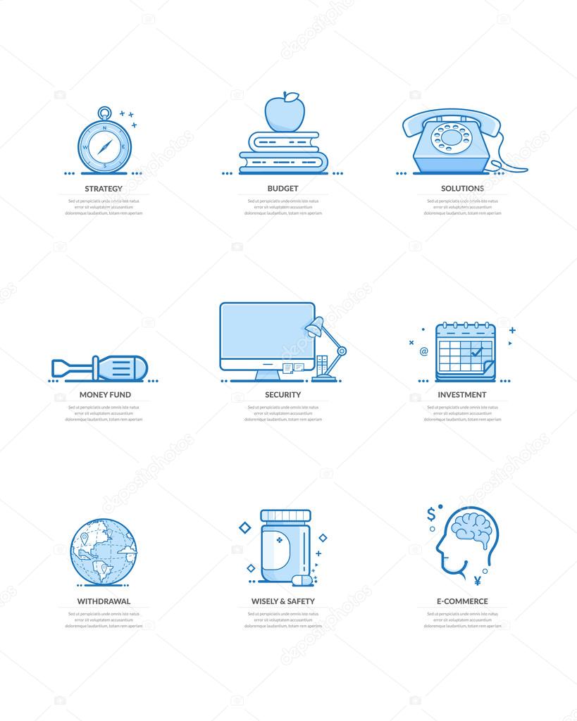 Concept icons for personal or company portfolio
