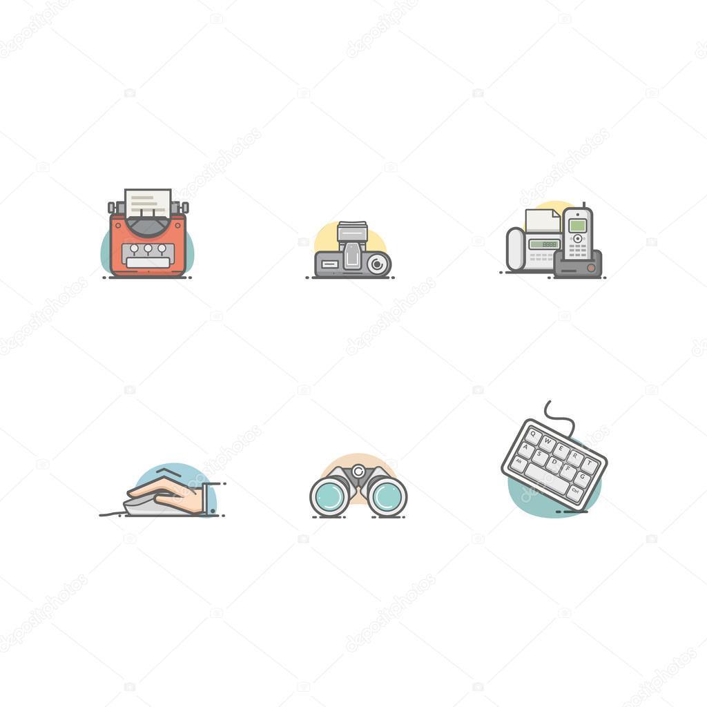 Colorful concept icons set for personal or company portfolio.