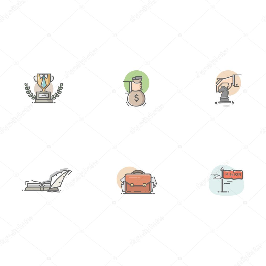 Colorful concept icons set for personal or company portfolio.