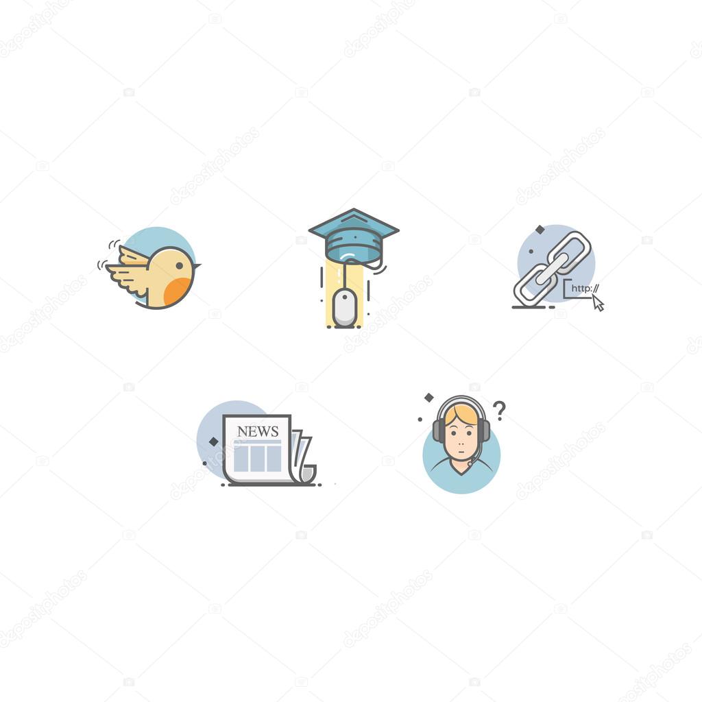 Colorful concept icons set for personal or company portfolio.