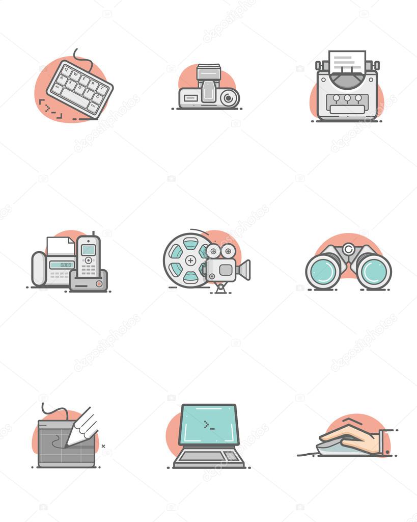 Colorful concept icons set for personal or company portfolio.