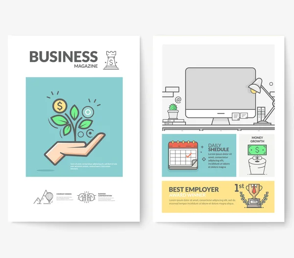 Folleto de negocios plantilla de diseño de volante, con iconos de concepto : — Vector de stock