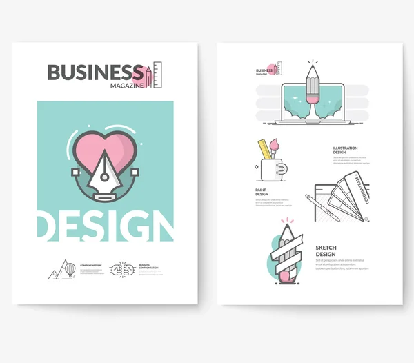 Modelo de layout de folheto de folheto de negócios, com ícones de conceito : — Vetor de Stock