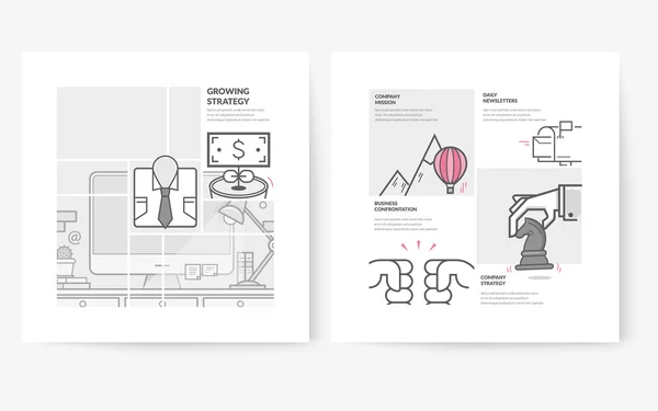 Modello di layout di design per brochure aziendale, con icone concettuali : — Vettoriale Stock