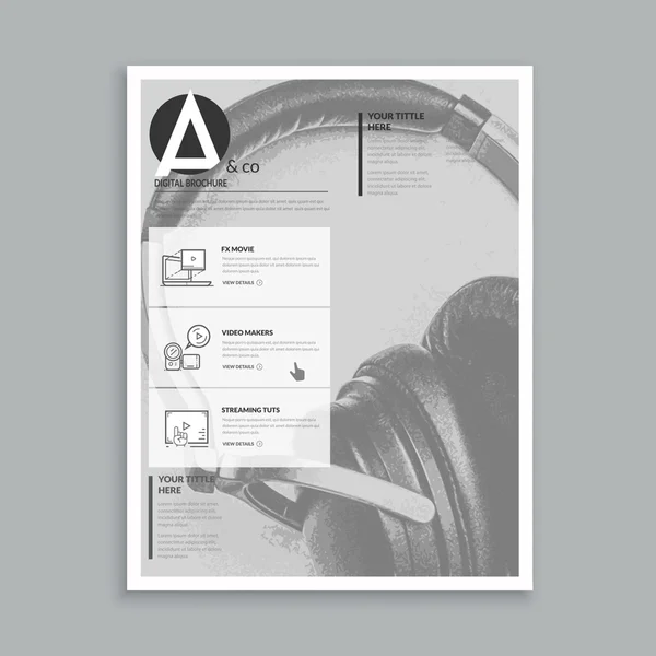 Modèle réaliste pour magazine, dépliant, conception de brochure — Image vectorielle