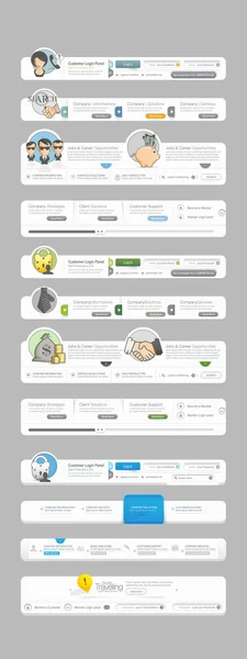Samling: uppsättning webbplats navigeringselement för mallar — Stock vektor