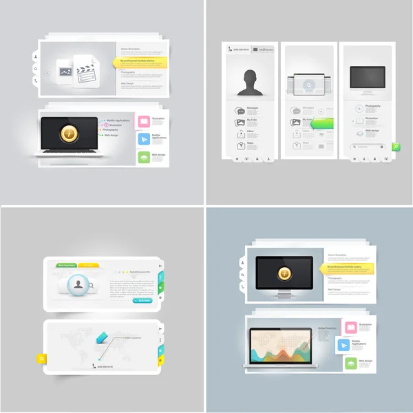 Coleção: conjunto de modelos de site de portfólio — Vetor de Stock
