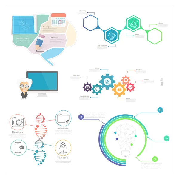 Conjunto de elementos infográficos para presentaciones de diapositivas de negocios — Vector de stock