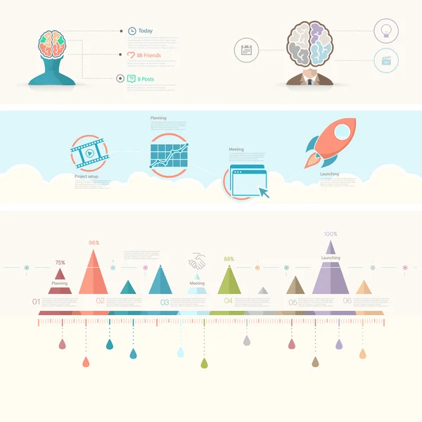 Conjunto de elementos de infografía para plantillas de presentación . — Archivo Imágenes Vectoriales