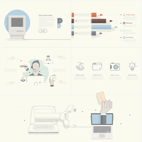 Platte infographics elementen voor dia presentatie en web templates. — Stockvector