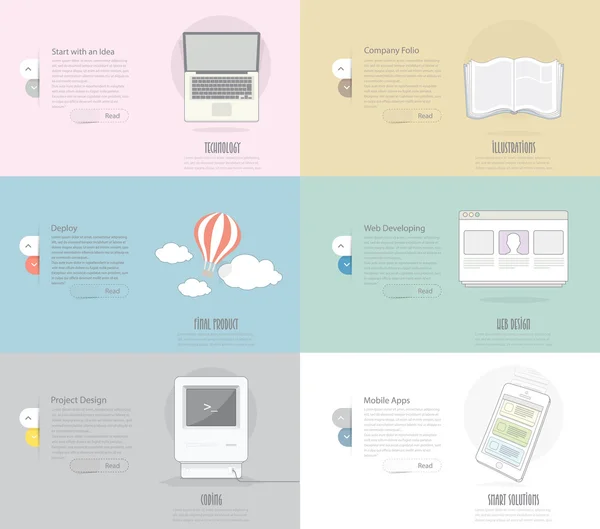 Icone Set Banner per Business, Web e design di stampa — Vettoriale Stock