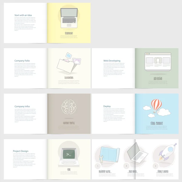 Conjunto de volante, plantillas de diseño de folletos para negocios . — Archivo Imágenes Vectoriales