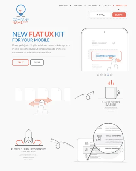 Web site design template navigation elements: — Stock Vector