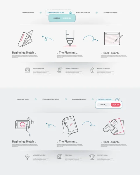 Elementos de plantilla web — Vector de stock