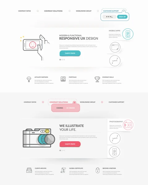 Website template elements Royalty Free Stock Illustrations