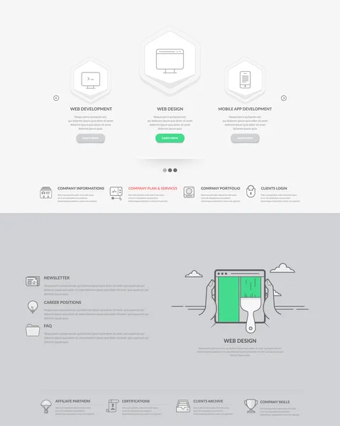 Website template elements Royalty Free Stock Vectors