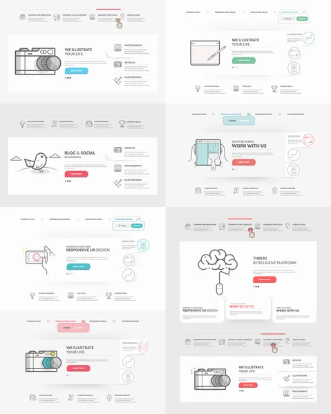 Website template elements collection: — Stock Vector