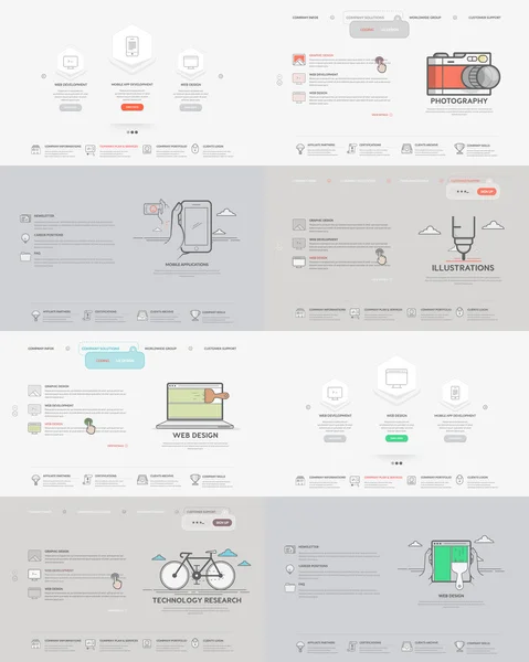 Coleção de elementos de modelo de site : — Vetor de Stock