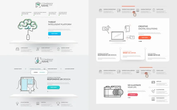 Coleção de elementos de modelo de site : — Vetor de Stock