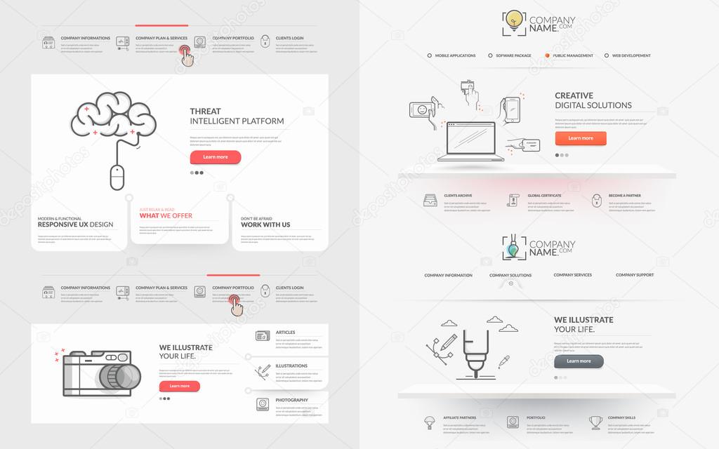 Website template elements collection: