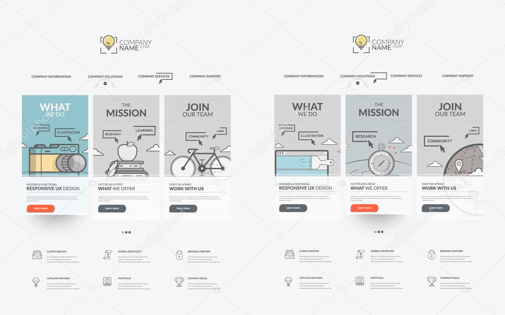 Website template elements collection: