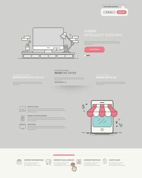 Website ontwerp model sjablonen. — Stockvector