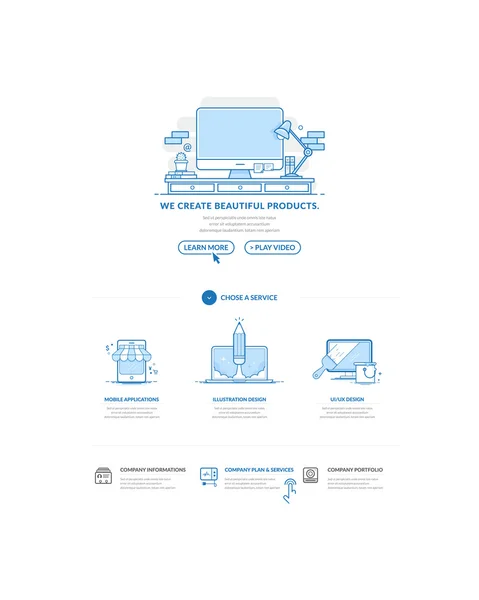 Éléments de modèle de site — Image vectorielle