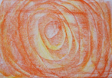 Boyalı parlak renklerde çizim, pastel bir yağda tarafından