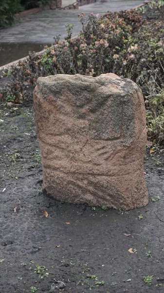 Skitli Bir Kadının Taş Heykelleri Kirovograd Yerel Lore Müzesi Kropyvnytskyi — Stok fotoğraf