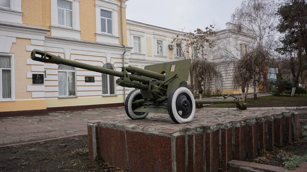 Monument Över Kanonen Staden Kropyvnytskyi Kirovograd Ukaraina Icke Självgående Artillerikanoner — Stockfoto