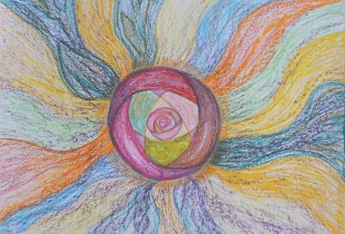 Soyut çizim petrol pastel