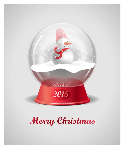 Christmas Snow Globe With Snowman Stock Illustration