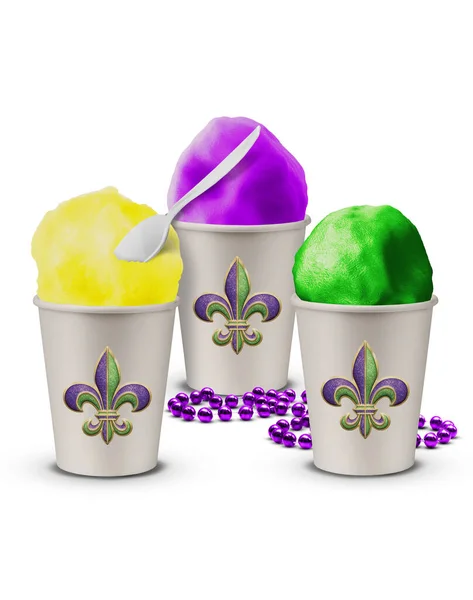 Traditionelle Summertime Southern Snowballs New Orleans Mardi Gras Saison Eis — Stockfoto
