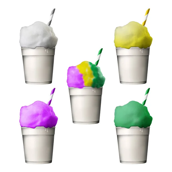 Traditionelle Summertime Southern Snowballs New Orleans Mardi Gras Saison Eis — Stockfoto